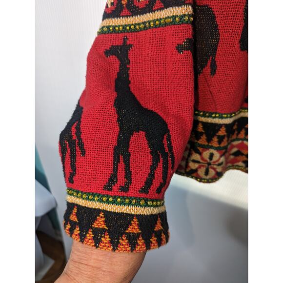 Vintage Painted Pony Cropped Tapestry Animal Print Beaded Jacket One Size Artsy - Picture 7 of 10